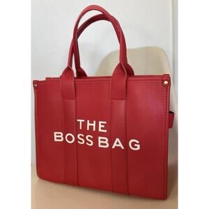 Marc Jacobs Style Handbag Womens The Boss Bag Tote Red Crossbody Strap